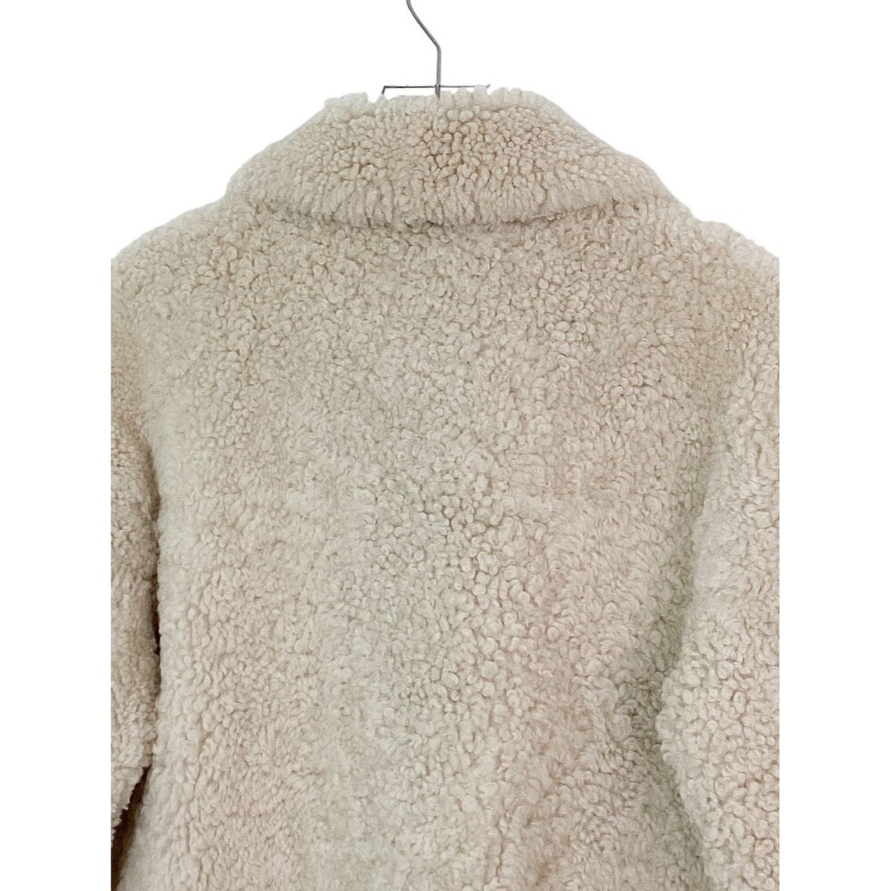 Ducie London Shearling Aviator Jacket Ivory Wool Leather Size 38 M - Picture 6 of 13